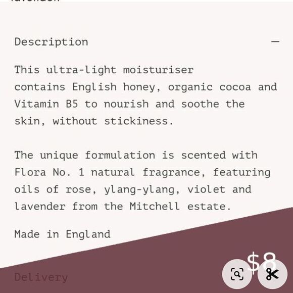 $6 ๐โ Mitchell & Peach No. 1 FloraโEnglish Groves Body Souffle NEW - Picture 5 of 6